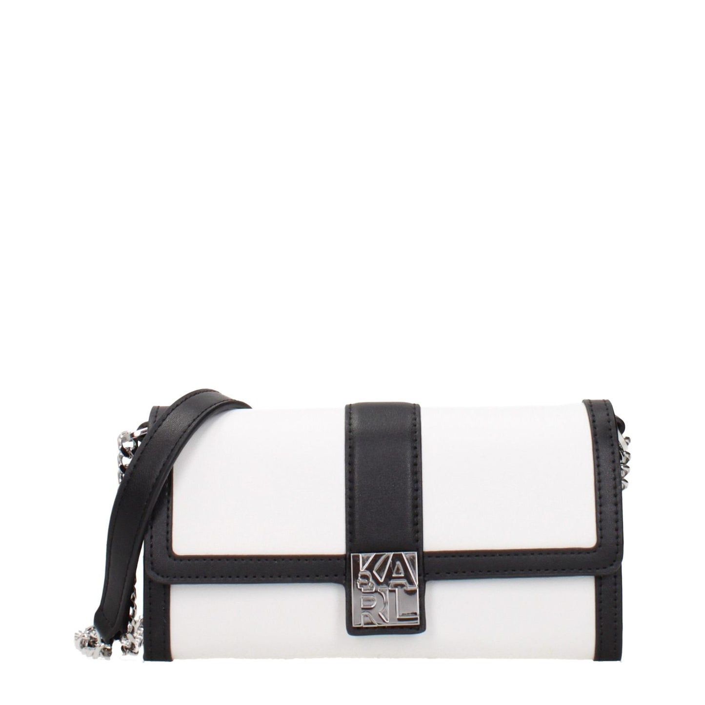 Karl Lagerfeld White Leather Clutch Bag