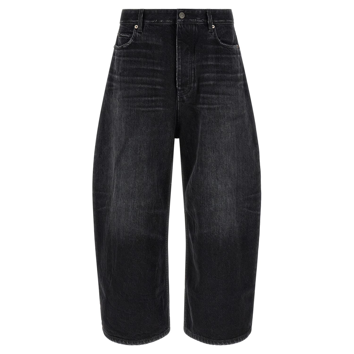 Balenciaga Black Cotton Cropped Jeans