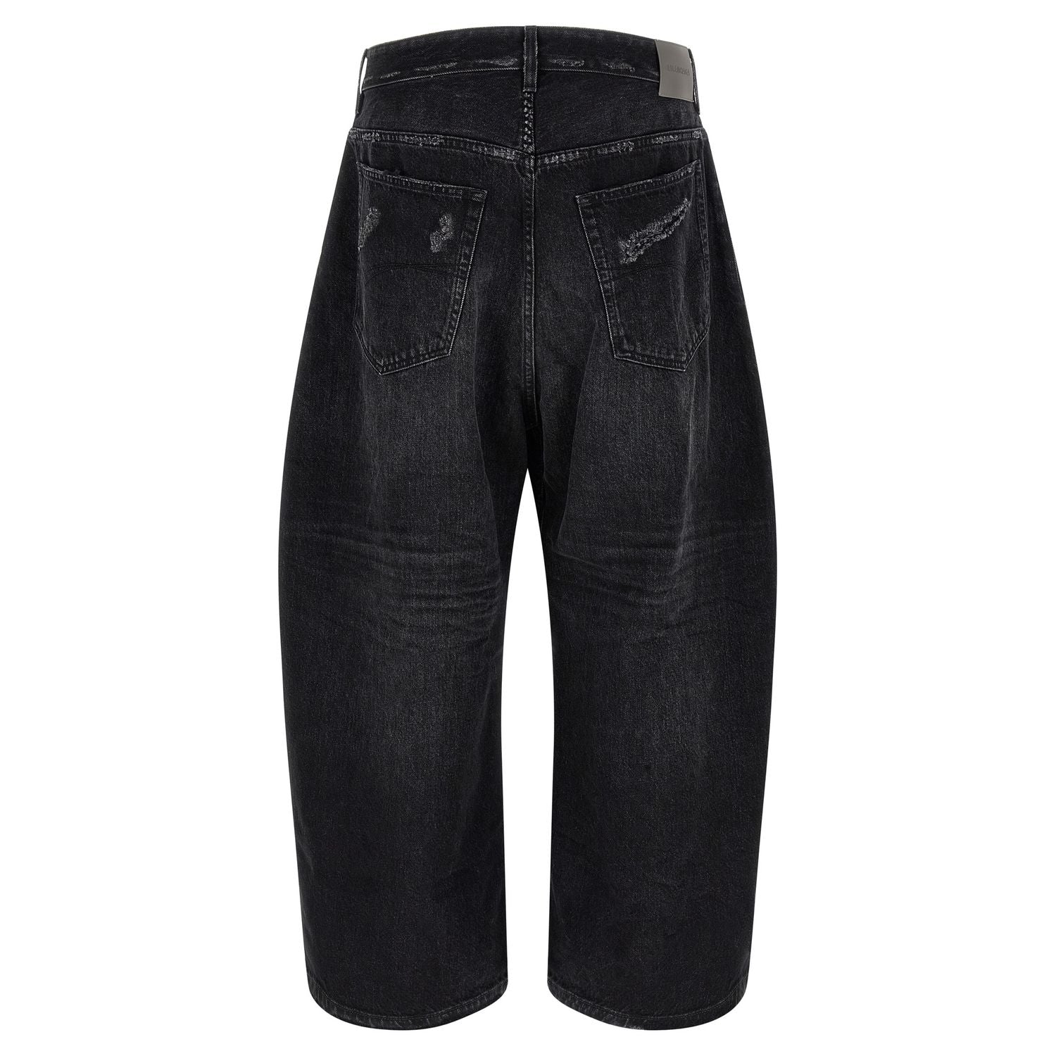 Balenciaga Black Cotton Cropped Jeans