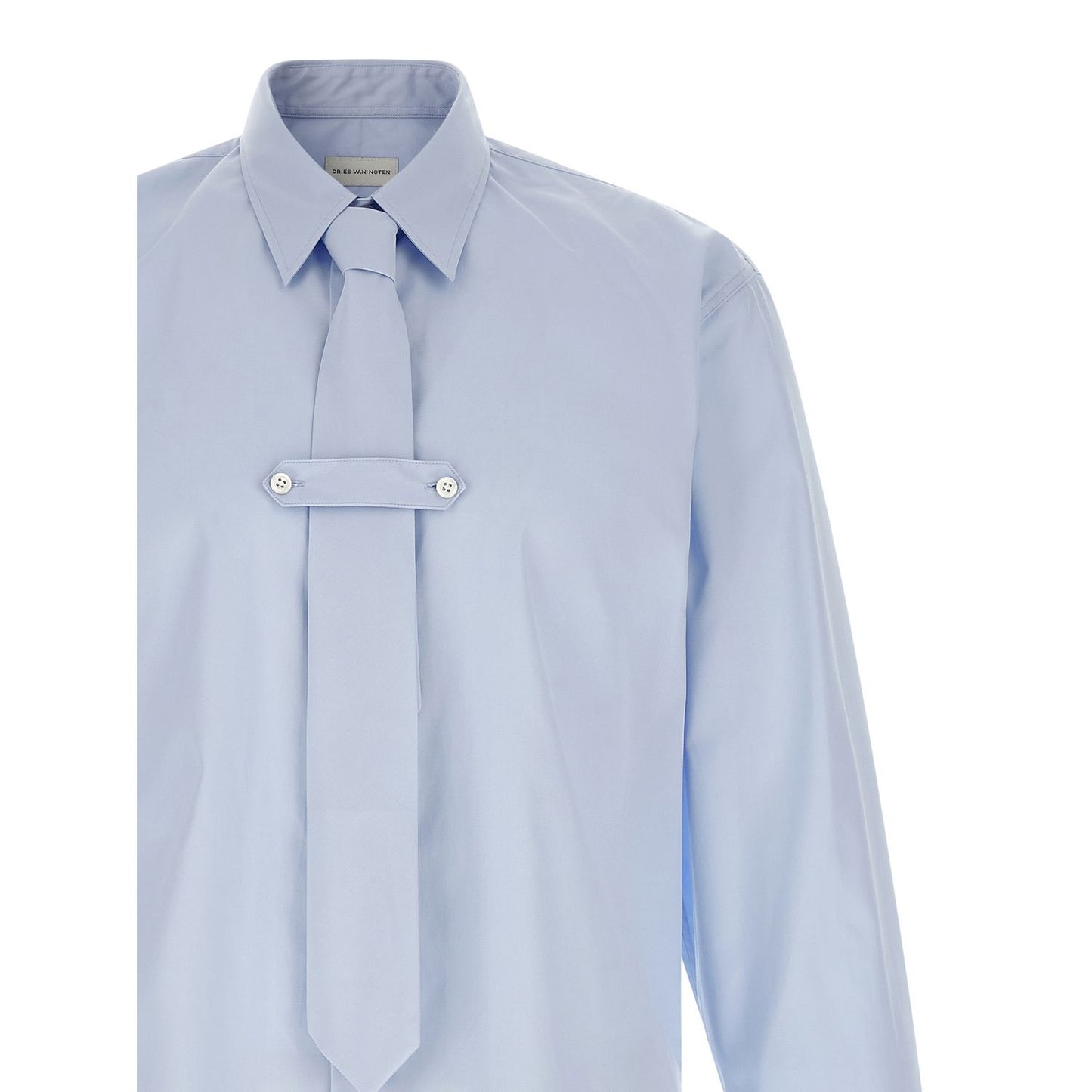 Dries Van Noten Blue Cotton Blouse