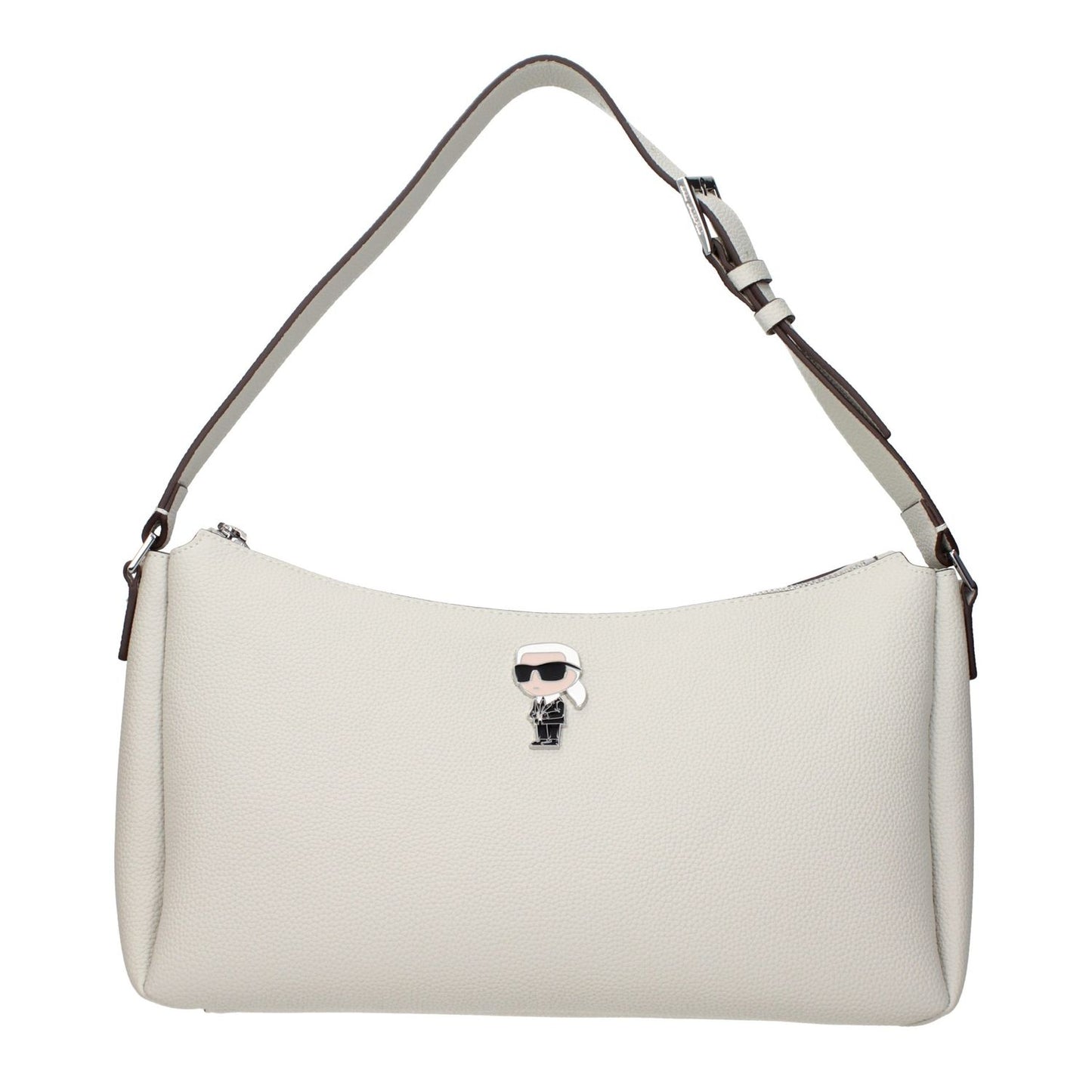 Karl Lagerfeld Gray Leather Shoulder Bag