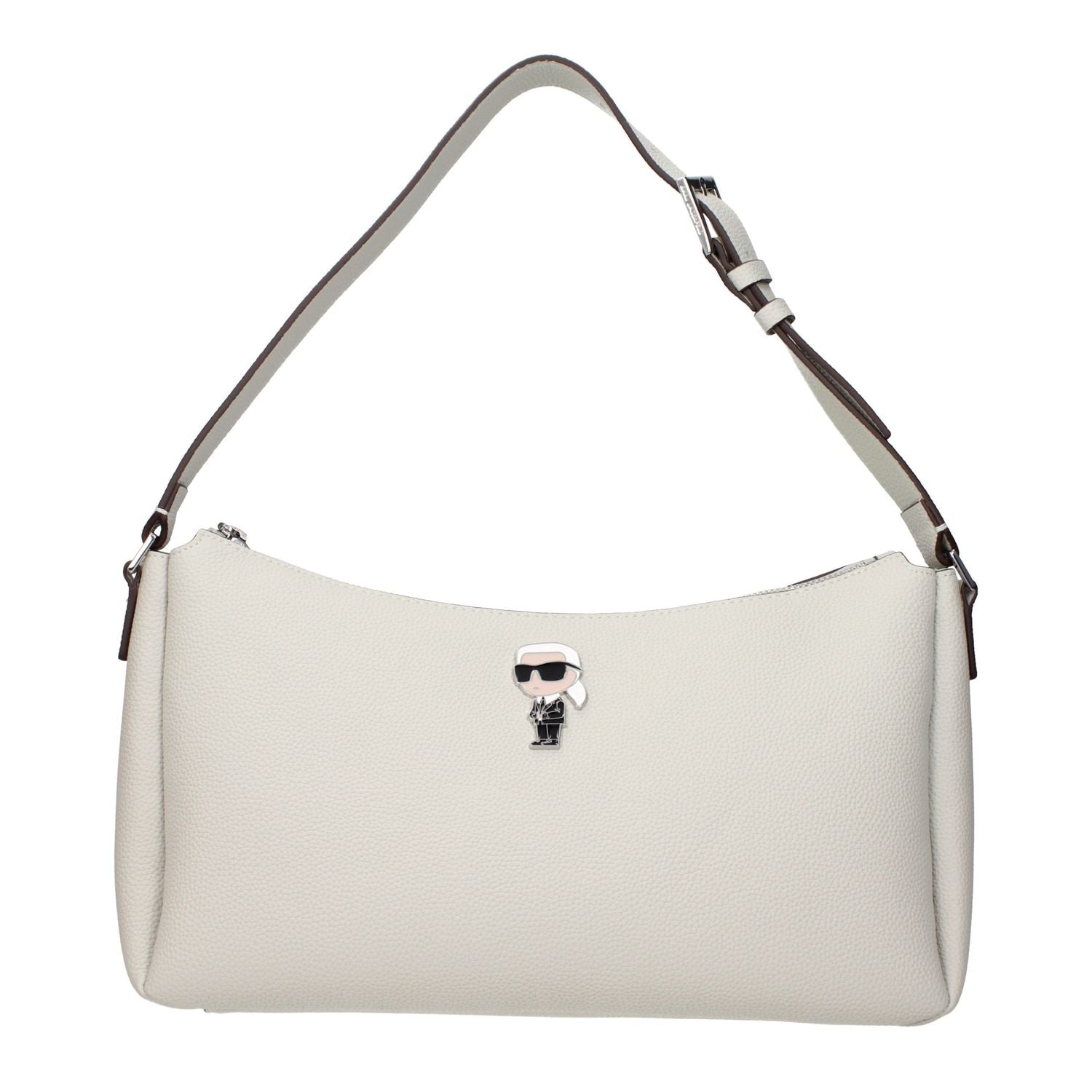 Karl Lagerfeld Gray Leather Shoulder Bag