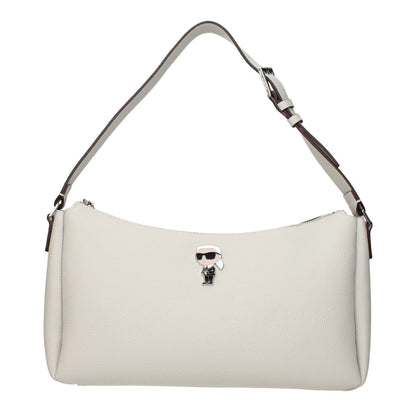 Karl Lagerfeld Gray Leather Shoulder Bag