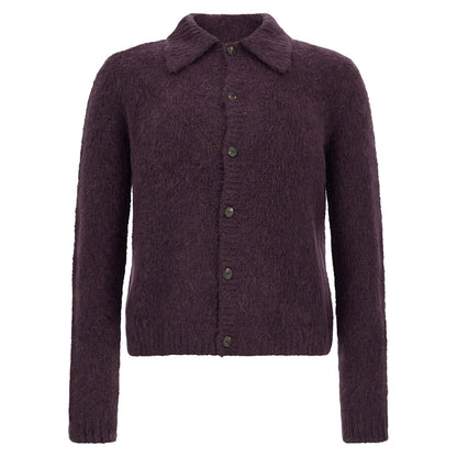 Dries Van Noten Purple Wool Cardigan