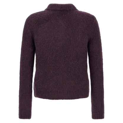Dries Van Noten Purple Wool Cardigan