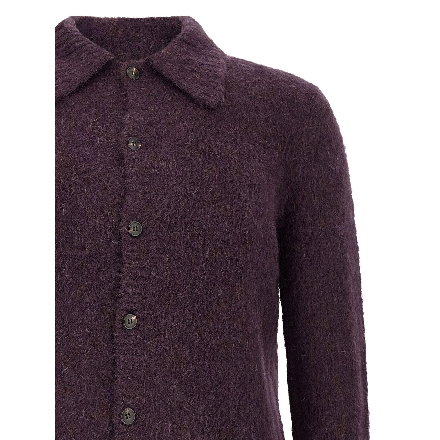 Dries Van Noten Purple Wool Cardigan