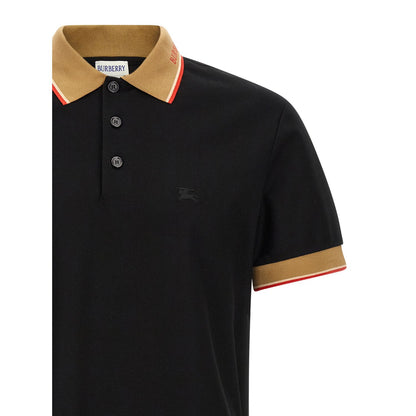 Burberry Black Cotton Polo Shirt