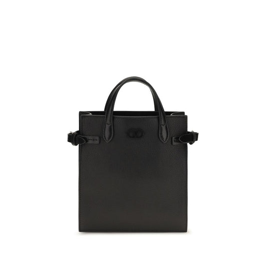 Valentino Garavani Black Calf Leather Bos Taurus Shoulder Bag