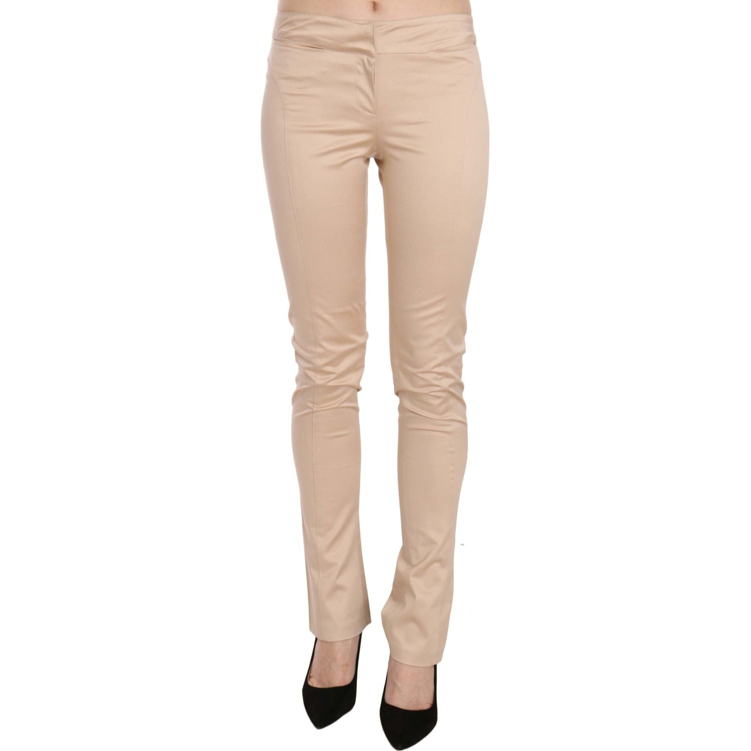 Just Cavalli Cream Low Waist Skinny Formal Trousers Pants