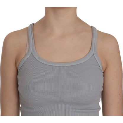 PINK MEMORIES Light Grey Sleeveless Spaghetti Strap Blouse