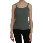 PINK MEMORIES Green Spaghetti Strap Slim Fit Casual Tank Top Blouse