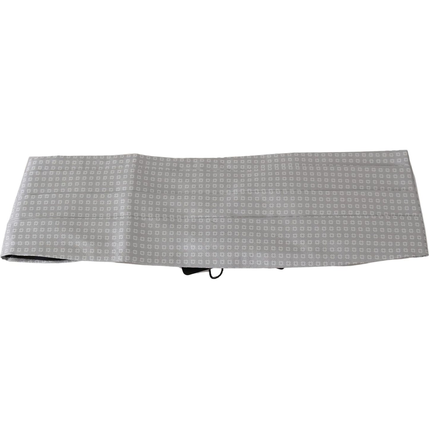 Dolce & Gabbana Gray Patterned Waist Belt Silk Cummerbund