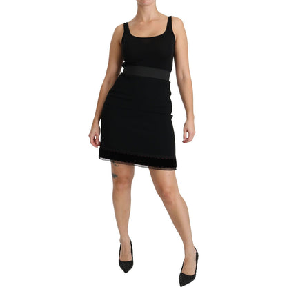 Dolce & Gabbana Black A-line High Waist Mini Viscose Skirt