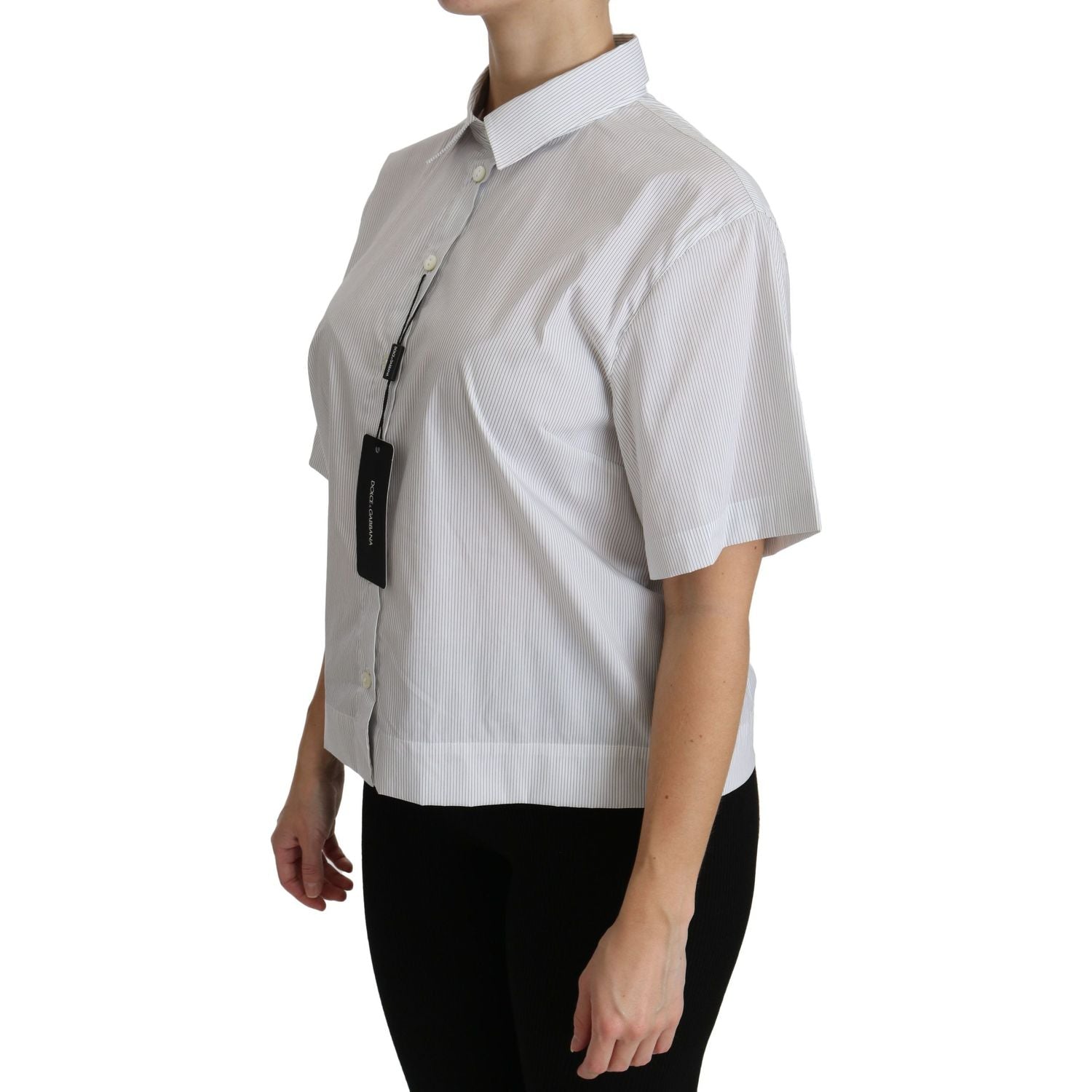 Dolce & Gabbana White Collared Short Sleeve Polo Shirt Top
