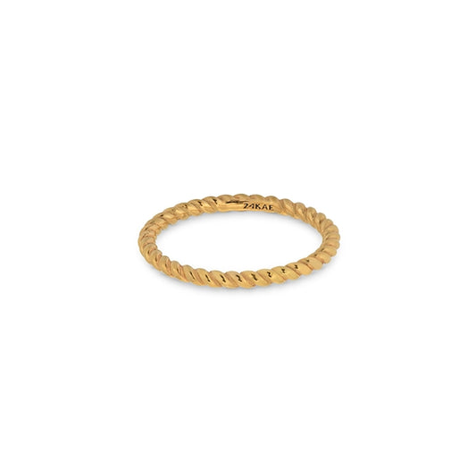 24KAE JEWELS JEWELRY Mod. 12423Y/58 twisted gold ring on white background