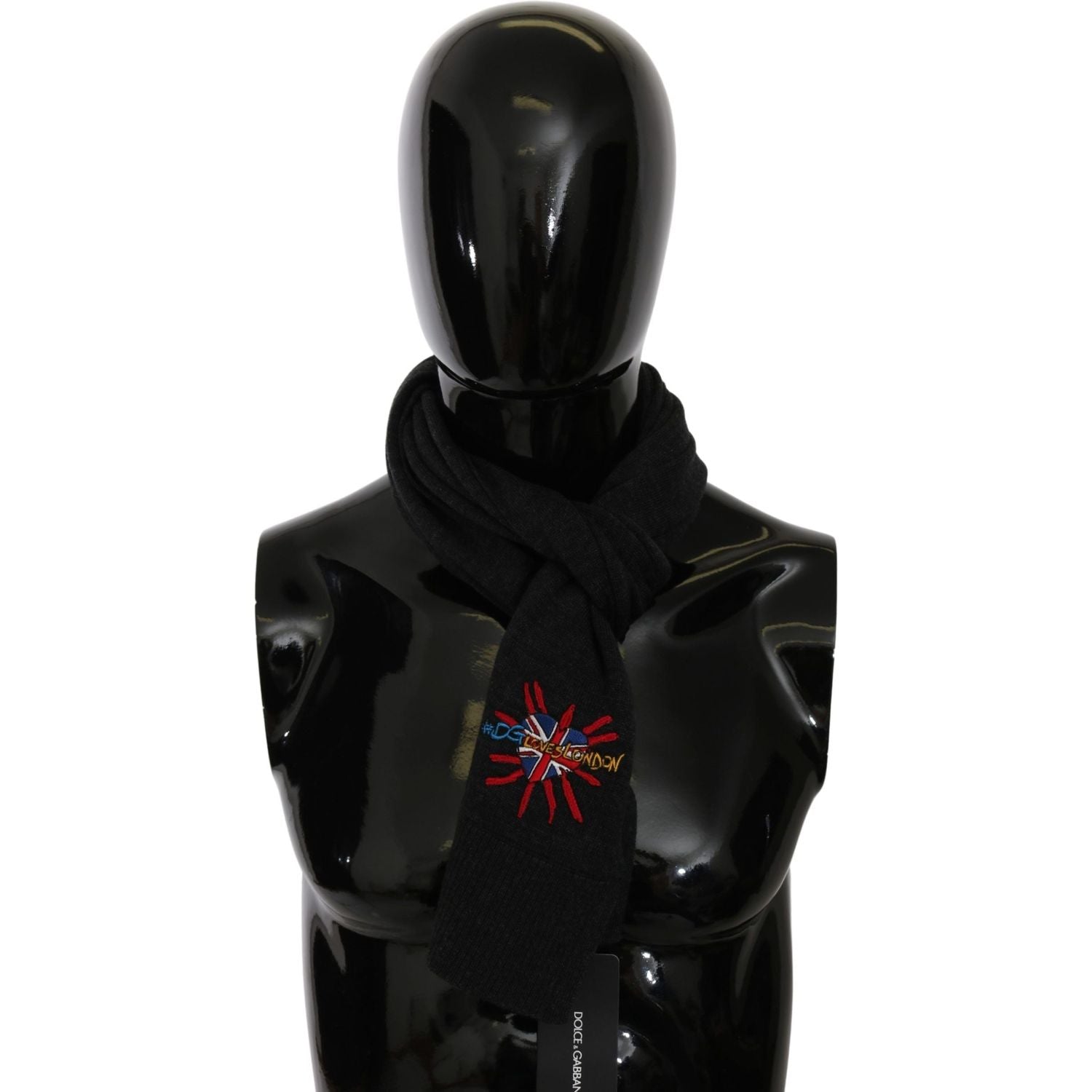 Dolce & Gabbana Gray #DGLovesLondon Wrap Shawl Wool Scarf