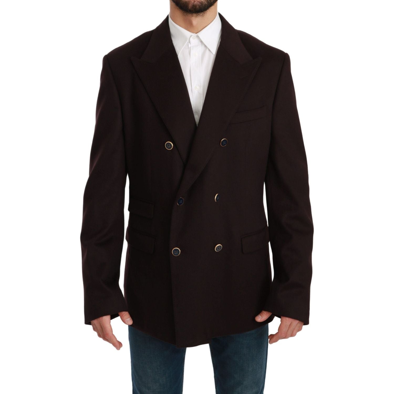 Dolce & Gabbana Bordeaux Cashmere Coat TAORMINA Blazer