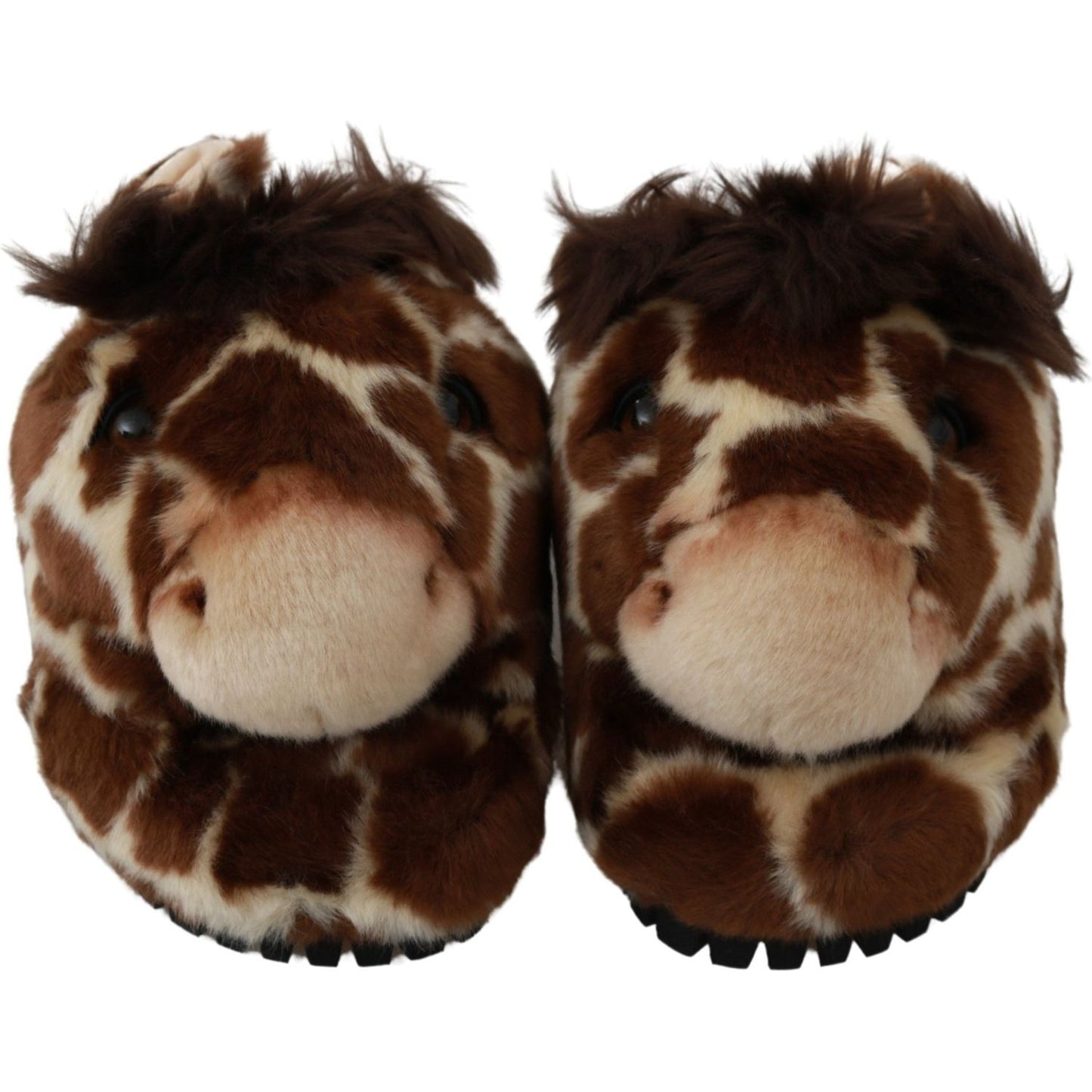 Dolce & Gabbana Brown Giraffe Slippers Flats Sandals Shoes