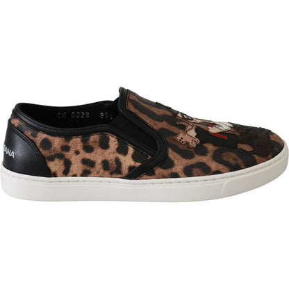 Dolce & Gabbana Leather Leopard #dgfamily Loafers Shoes