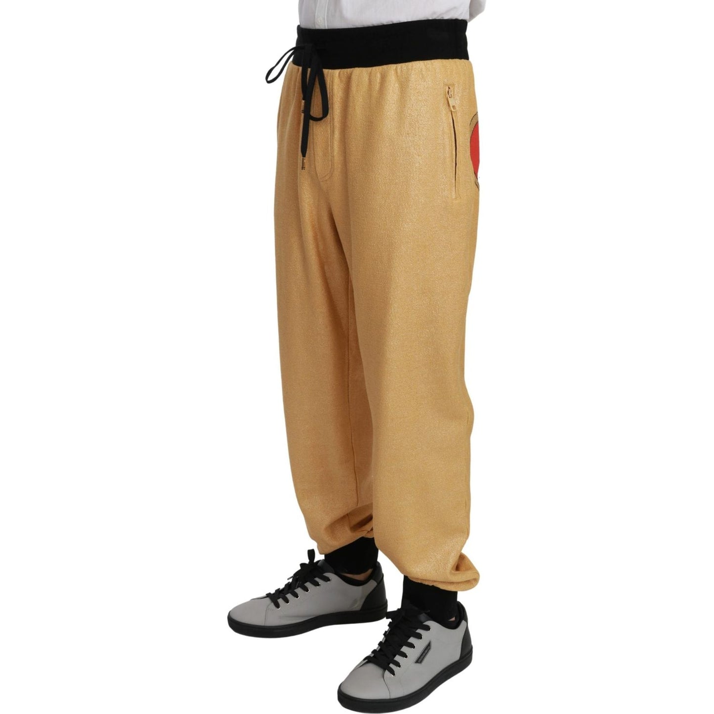 Dolce & Gabbana Gold Year Of The Pig Cotton Mens Pants