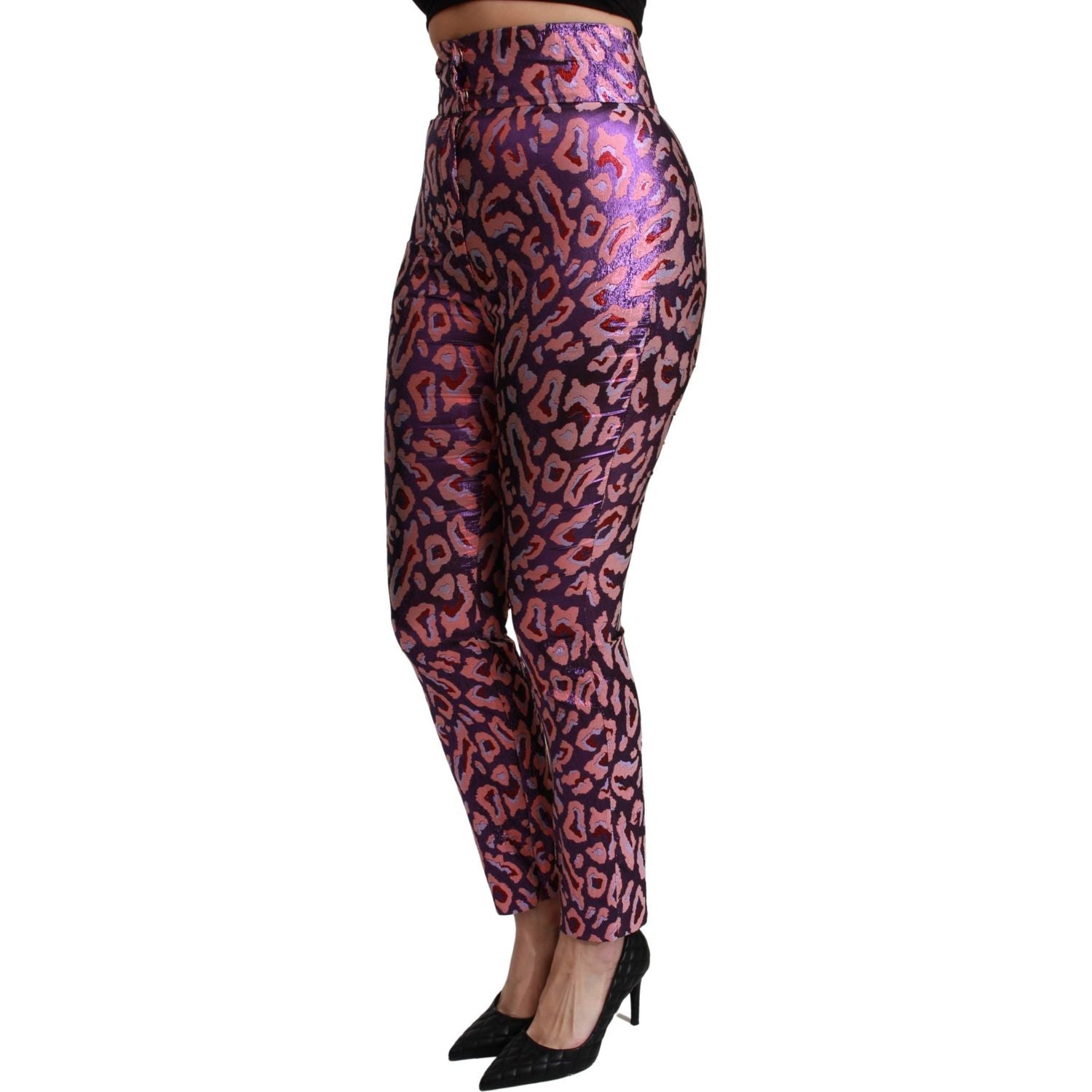 Dolce & Gabbana Multicolor Patterned Cropped High Waist Pants
