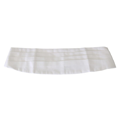 Dolce & Gabbana White Men Waist Belt Cotton Cummerbund