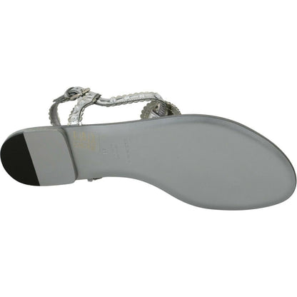 Dolce & Gabbana Silver Crystal Sandals Flip Flops Shoes