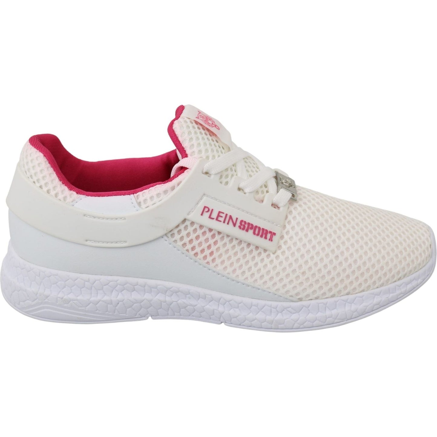 Philipp Plein White Pink Polyester Becky Sneakers Shoes WOMAN SNEAKERS