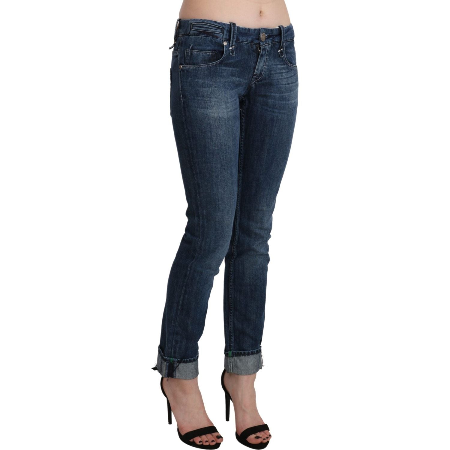 Acht Blue Washed Low Waist Skinny Denim Trouser