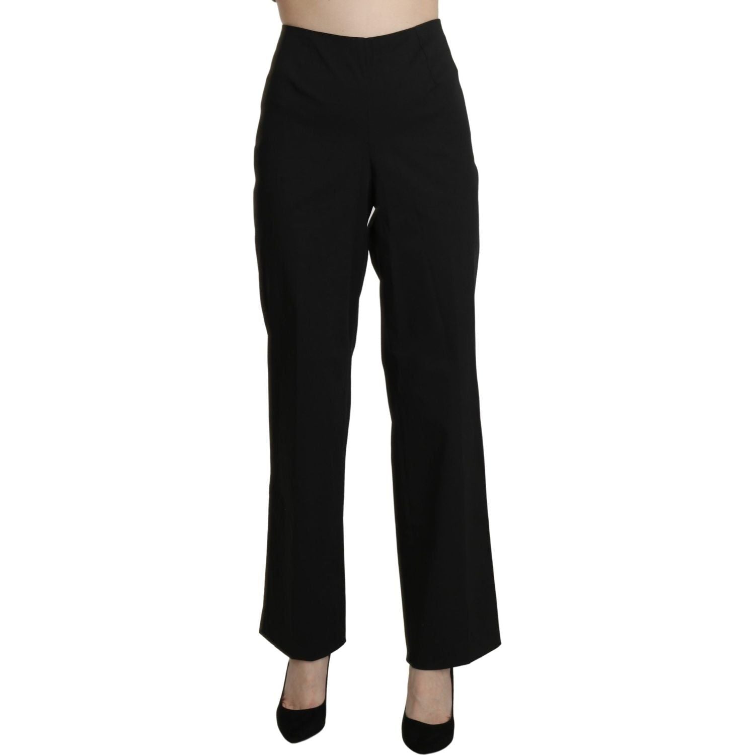 BENCIVENGA Black High Waist Straight Dress Trouser Pants