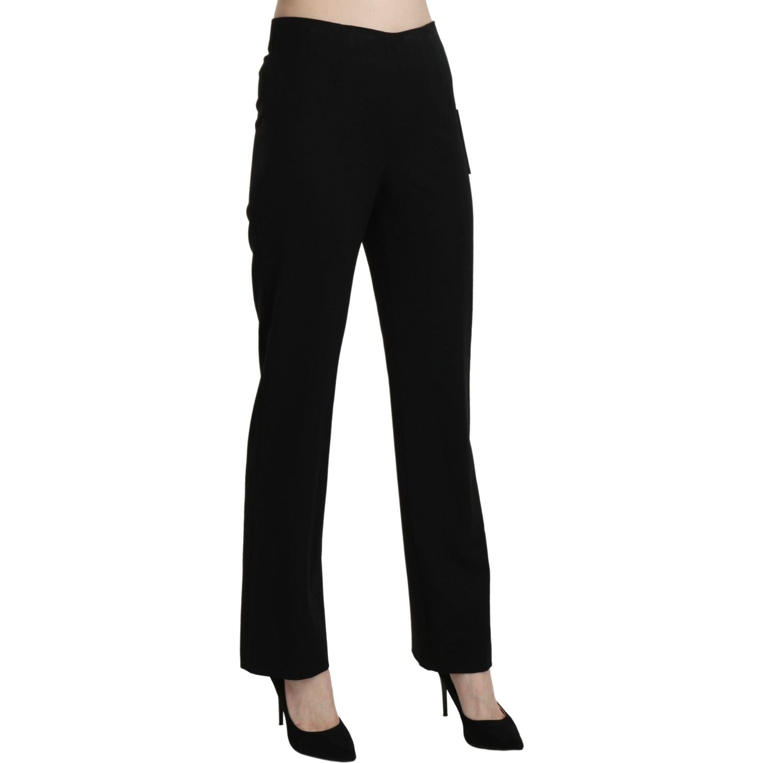 BENCIVENGA Black High Waist Straight Formal Dress Trouser