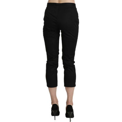 BENCIVENGA Black High Waist Skinny Cropped Dress Trouser Pants Jeans & Pants