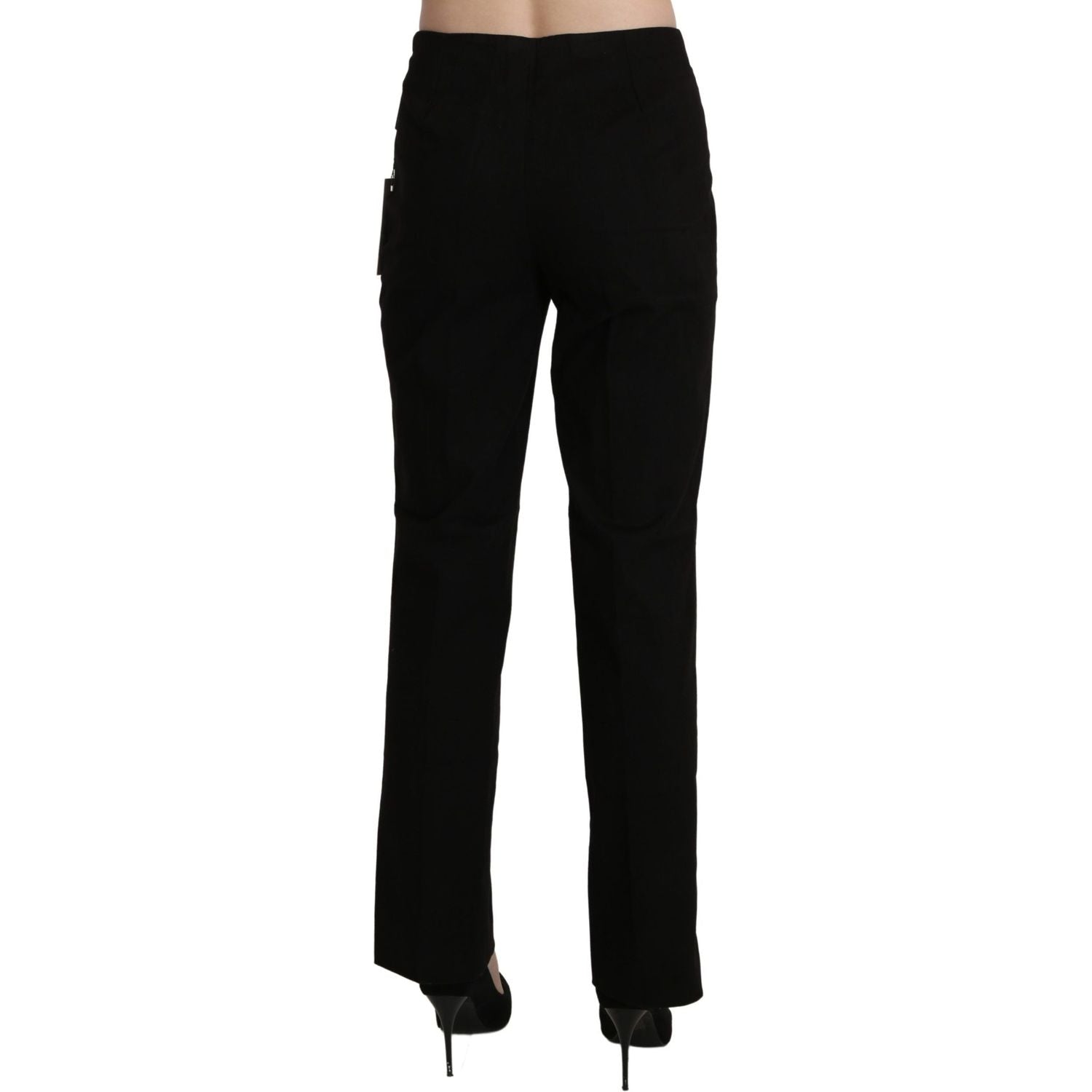 BENCIVENGA Black High Waist Straight Dress Trouser Pant