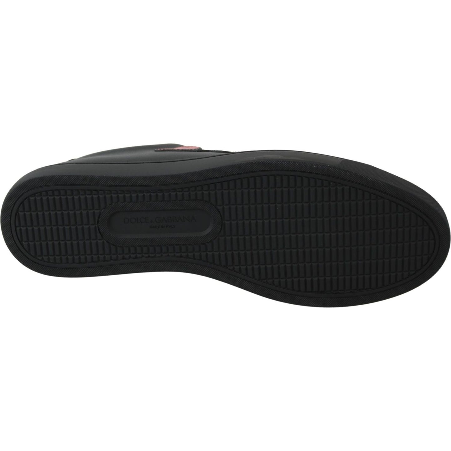 Dolce & Gabbana Black Leather Love Heart Sneakers Womens Shoes