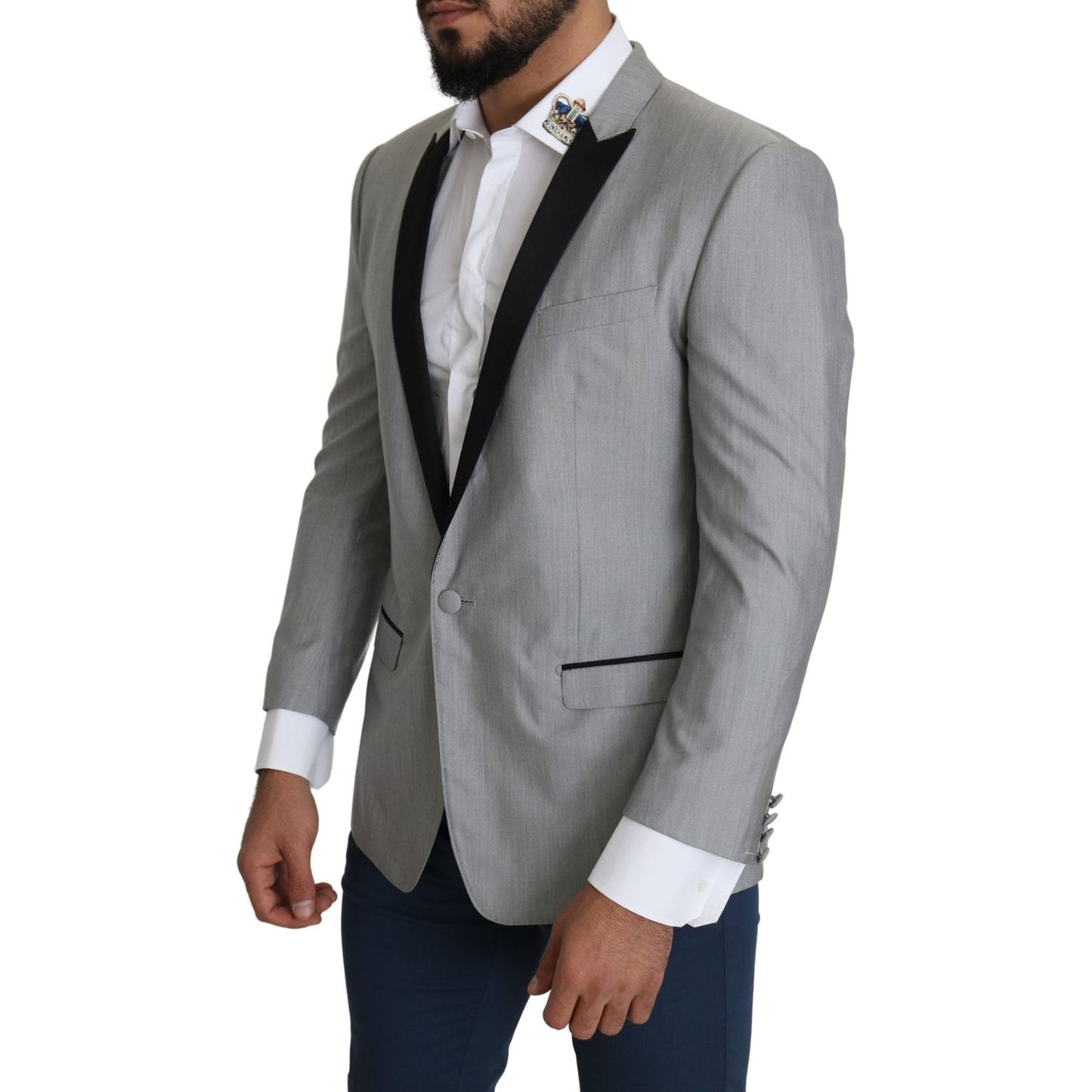 Dolce & Gabbana Light Gray Single Breasted SARTORIA Blazer