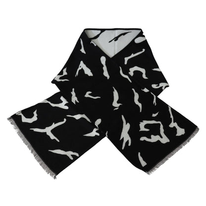Givenchy Black White Wool Unisex Winter Warm Scarf Wrap Shawl Wool Wrap Shawls