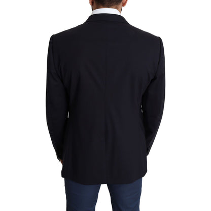 Dolce & Gabbana Black Wool Stretch Men Coat MARTINI Blazer
