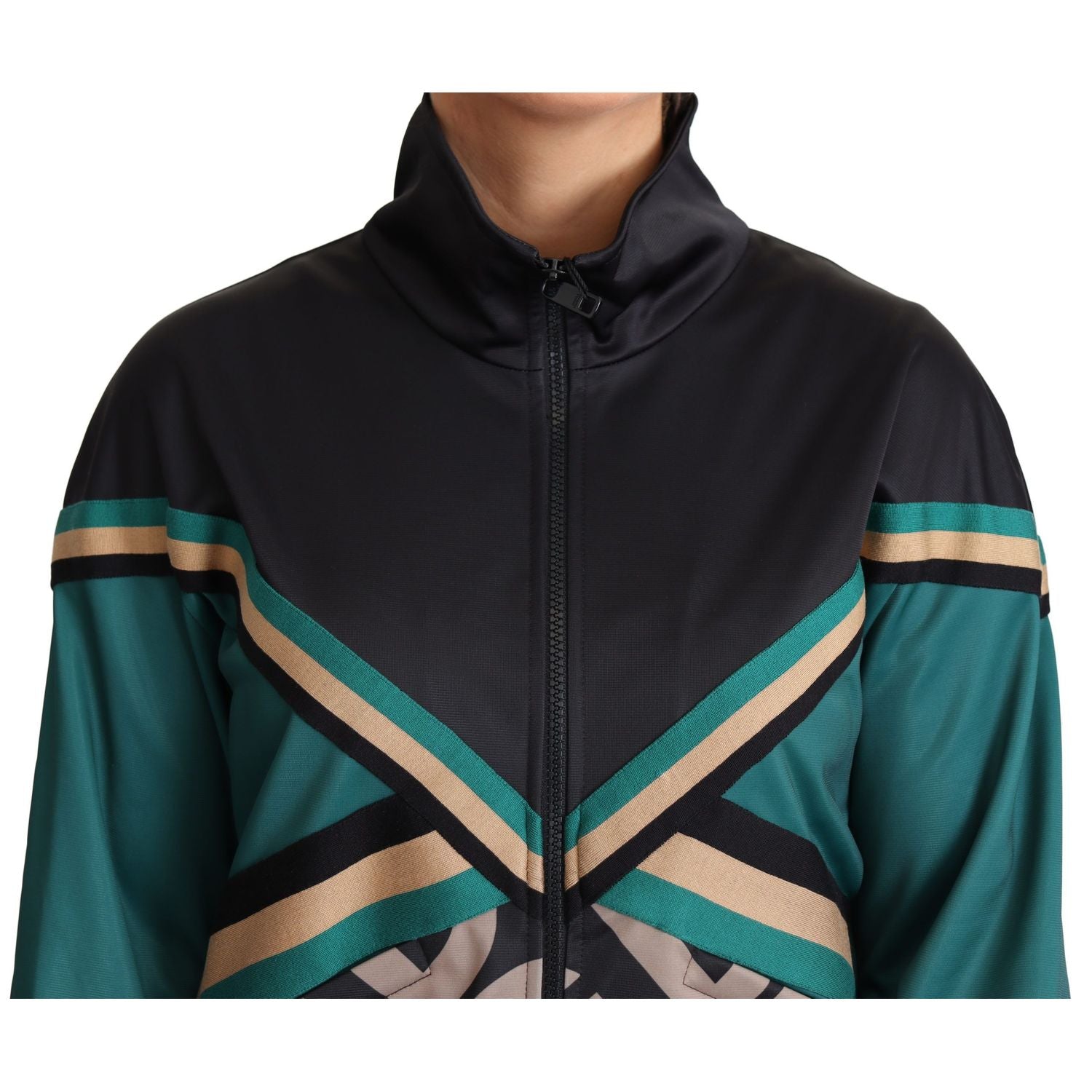 Dolce & Gabbana Multicolor DG Logo Mania Track Bomber Jacket