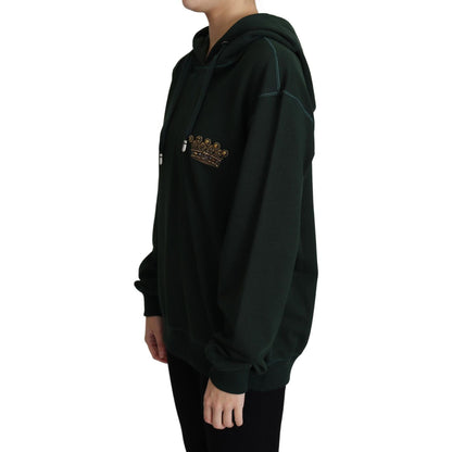 Dolce & Gabbana Dark Green Crown Embroidery Hoodie