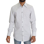 Dolce & Gabbana Black White Polka Dots Dress Shirt