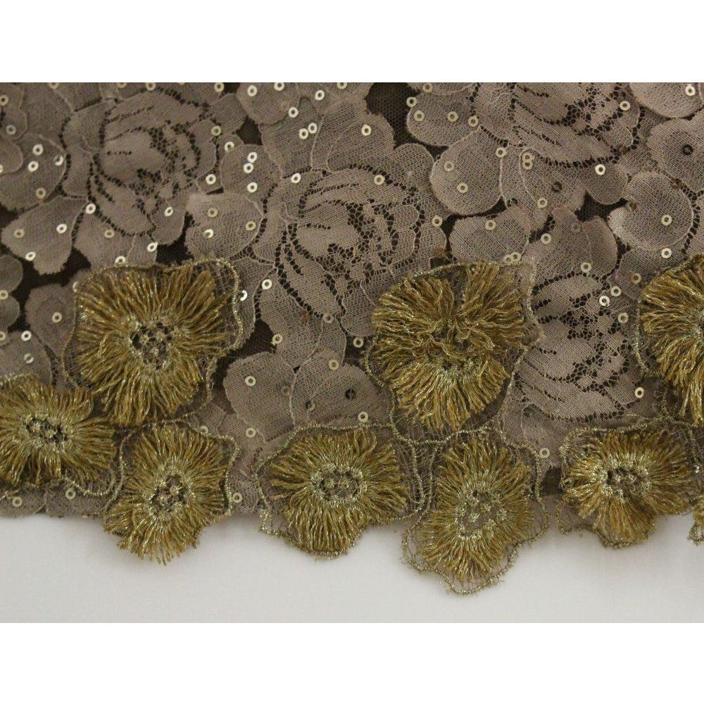 Lanre Da Silva Ajayi GOLD Long Lace Maxi Crystal Dress