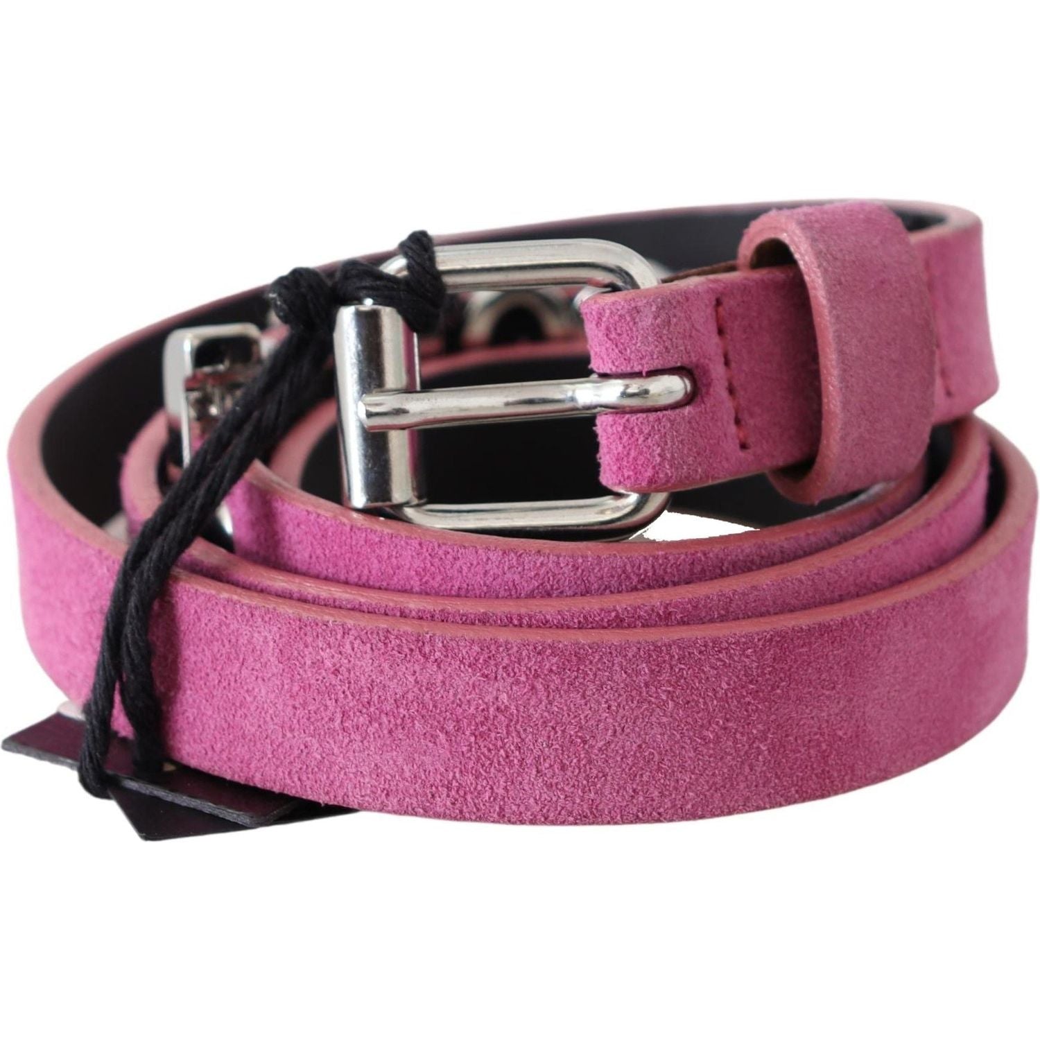 Just Cavalli Pink Silver Chrome Metal Buckle Waist Belt