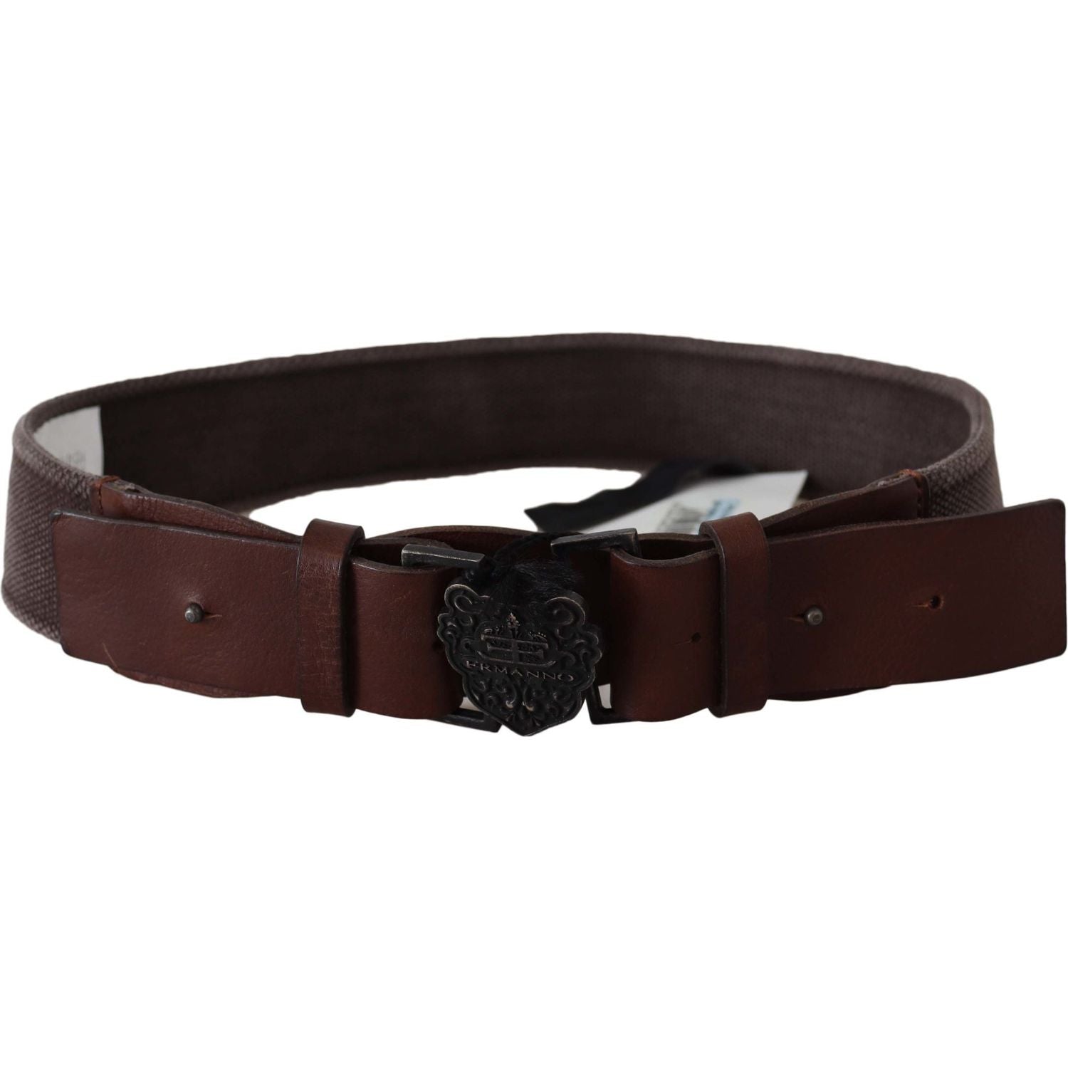 Ermanno Scervino Dark Brown Leather Wide Buckle Waist Belt
