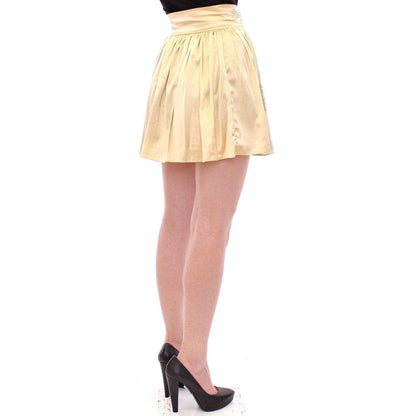 Andrea Incontri Beige Floral Embroidery Mini Skirt