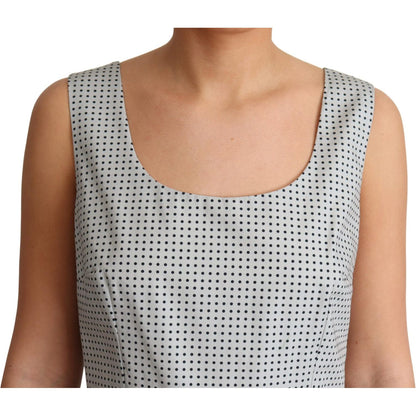 Dolce & Gabbana Gray Polka Dotted Cotton A-Line Dress