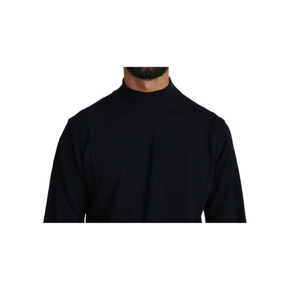 MILA SCHÖN Dark Blue Crewneck Pullover 100% Wool Sweater