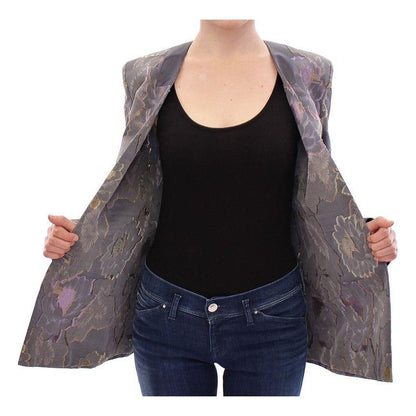 Roberto Fragata Multicolor Silk Floral Cotton Blazer Blazer Jacket