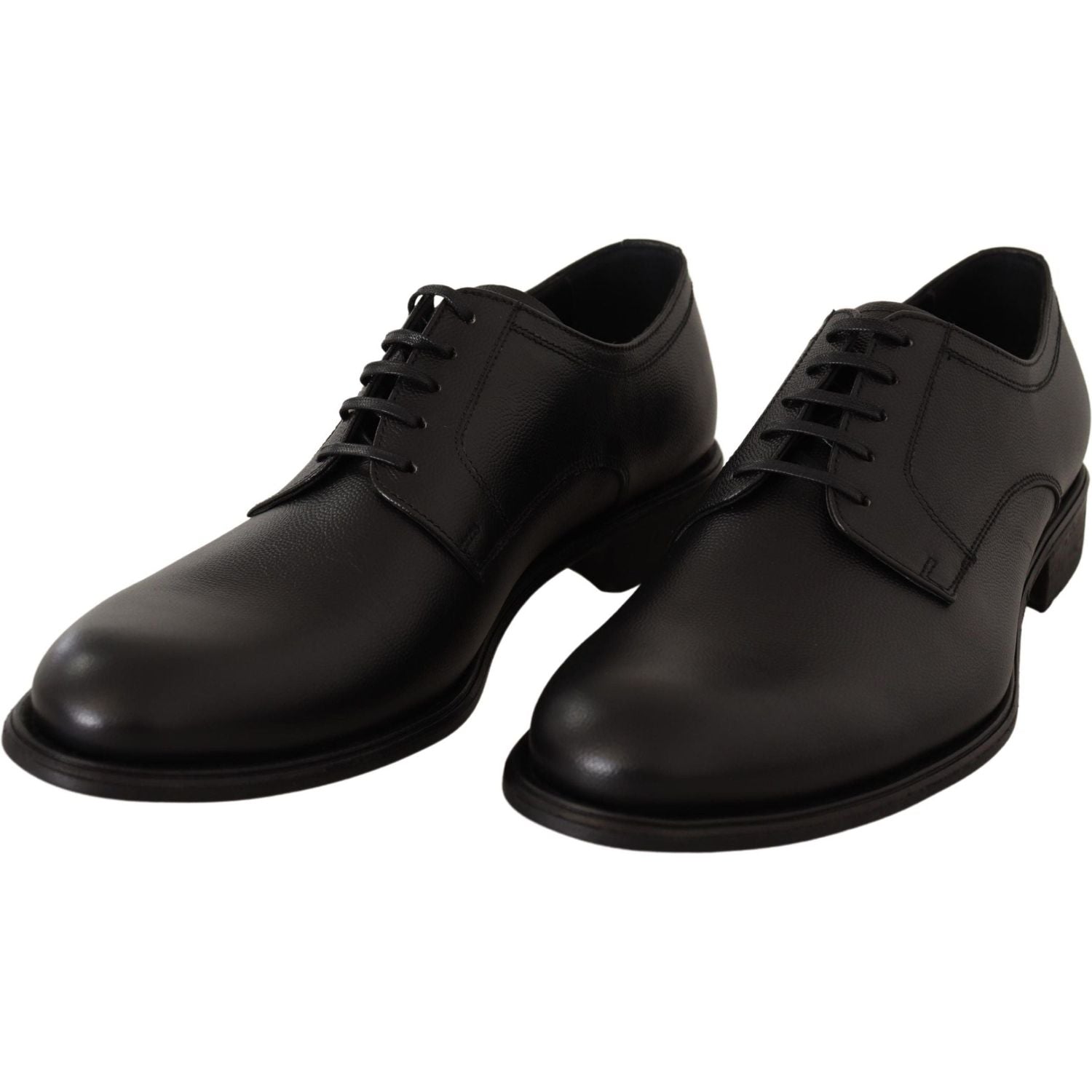 Dolce & Gabbana Black Leather Lace Up Mens Formal Derby Shoes