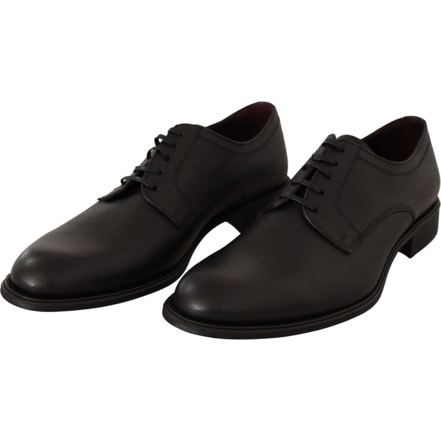 Dolce & Gabbana Black Leather Lace Up Mens Formal Derby Shoes