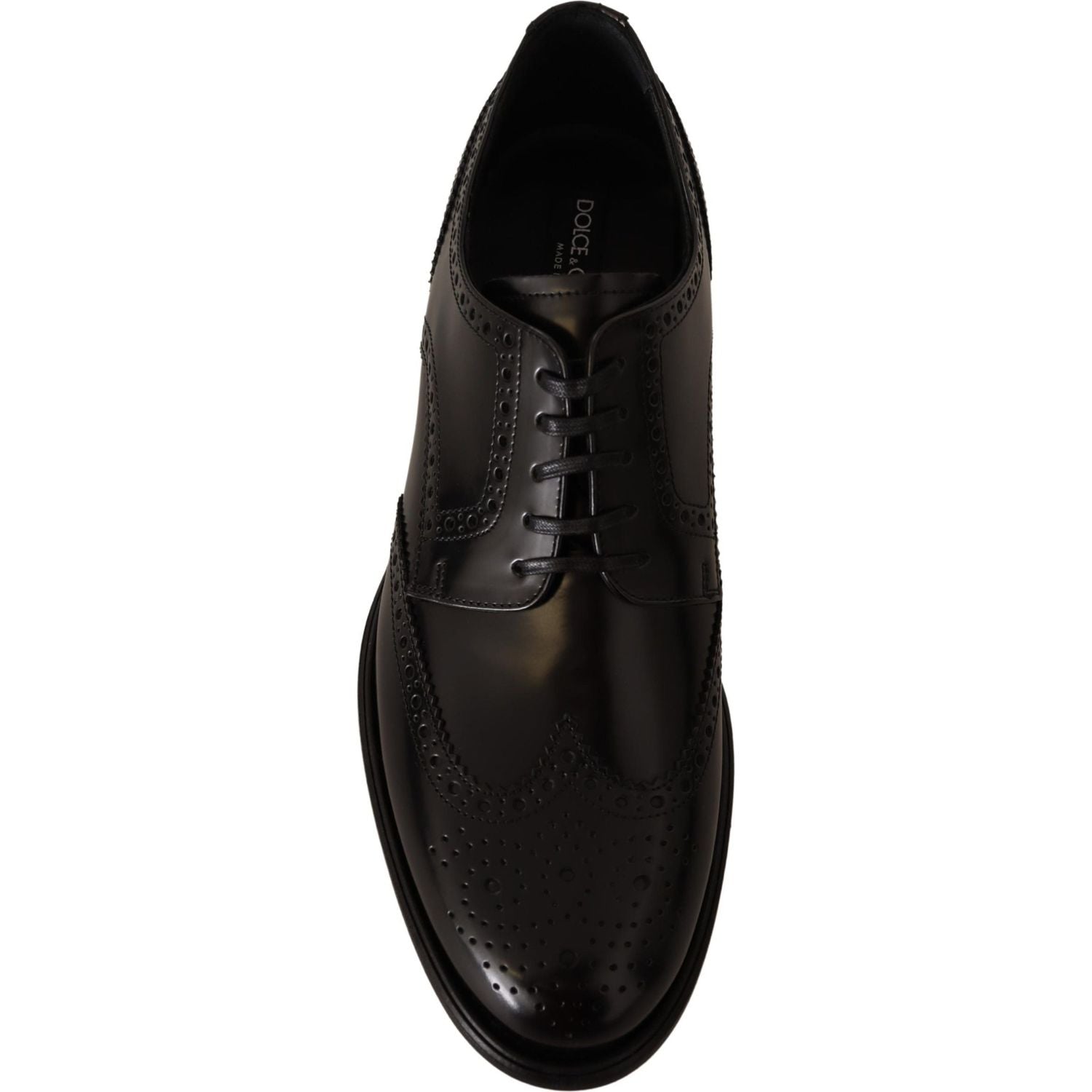 Dolce & Gabbana Black Leather Oxford Wingtip Formal Shoes